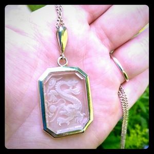 Dragon quartz sterling silver pendant.